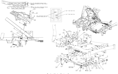 Deck Lift Diagram and Parts List for ZTX4-48KH (47RSAAA6010)(2020) Cub Cadet Lawn Tractor